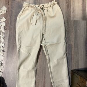 Bagatelle Cream Faux Leather Pants